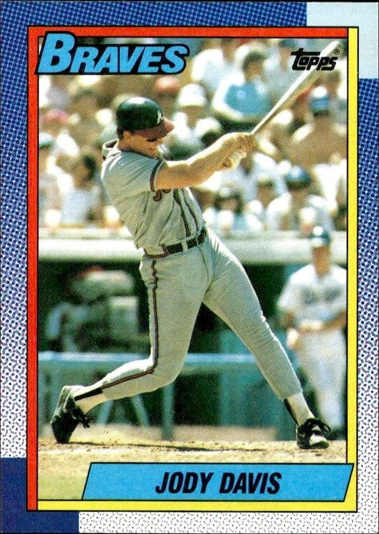 Jody Davis 1990 Topps #453 Baseball Trading Card - Front 1990 Topps Jody Davis #453 baseball trading card front
