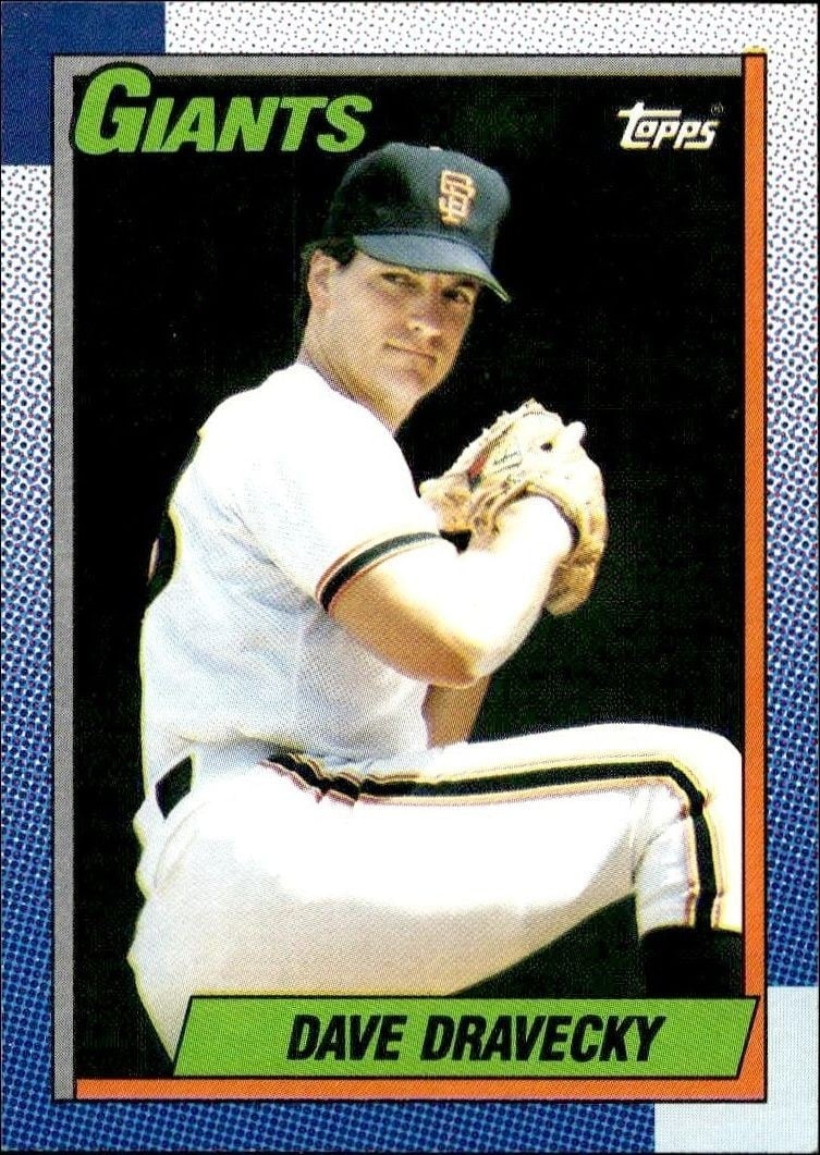 Dave Dravecky 1990 Topps #124 Baseball Trading Card - Front 1990 Topps Dave Dravecky #124 baseball trading card front