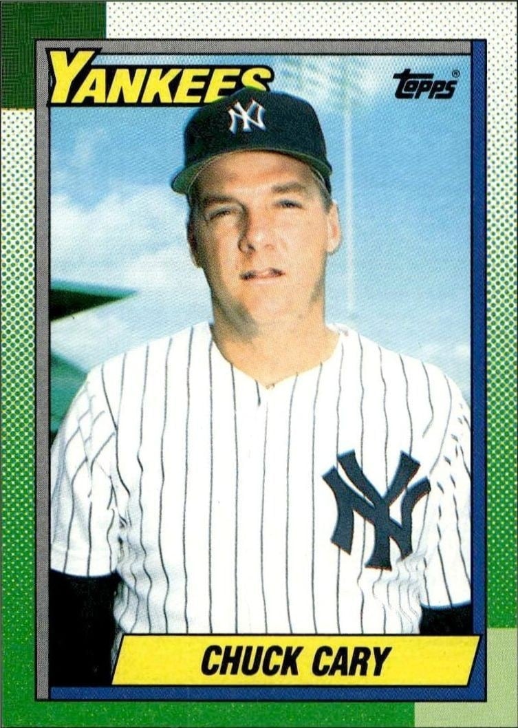 Chuck Cary 1990 Topps #691 Baseball Trading Card - Front 1990 Topps Chuck Cary #691 baseball trading card front