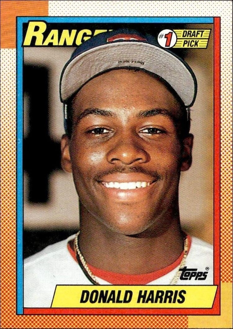Donald Harris 1990 Topps #314 Baseball Trading Card - Front 1990 Topps Donald Harris #314 baseball trading card front