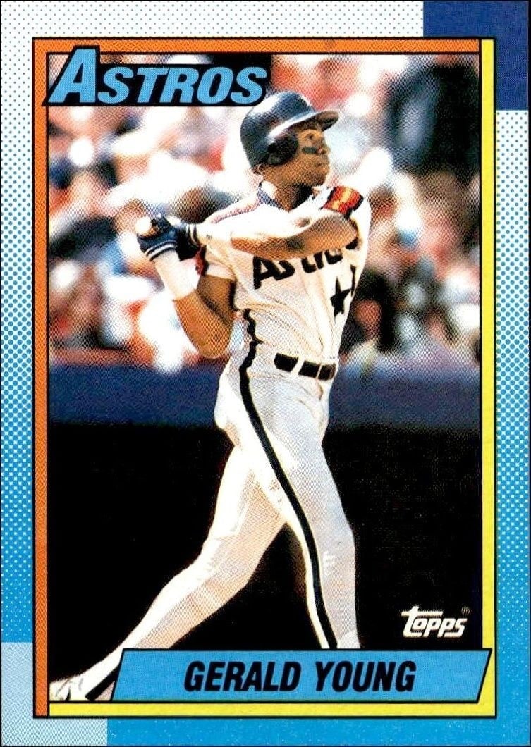 Gerald Young 1990 Topps #196 Baseball Trading Card - Front 1990 Topps Gerald Young #196 baseball trading card front