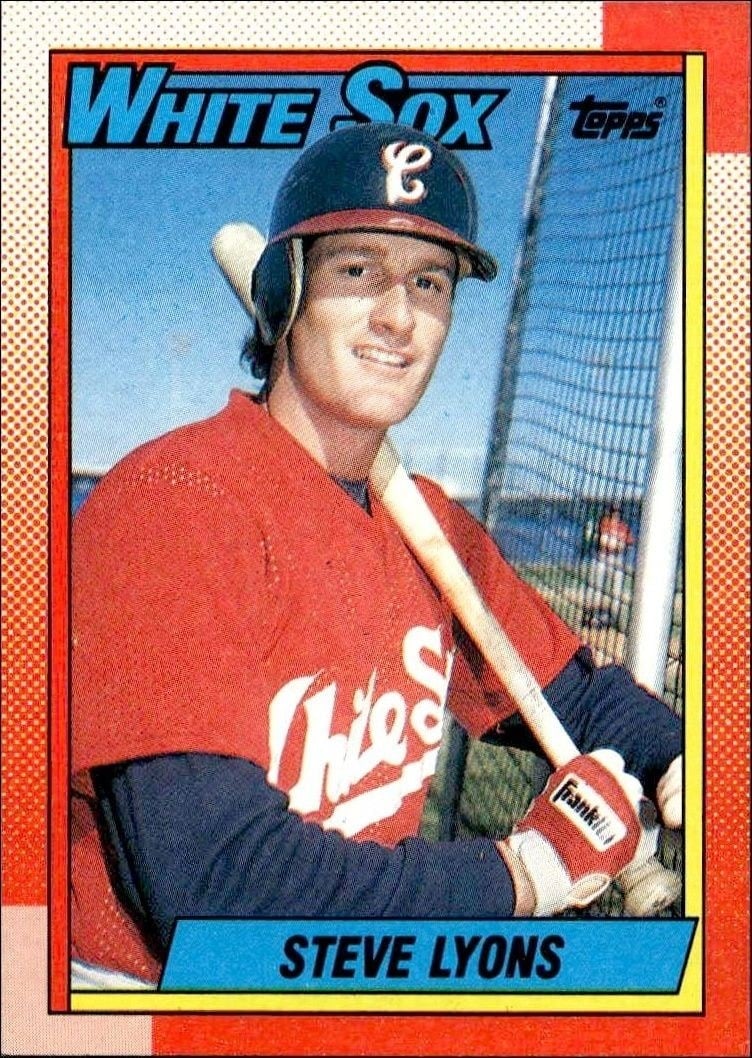 Steve Lyons 1990 Topps #751 Baseball Trading Card - Front 1990 Topps Steve Lyons #751 baseball trading card front
