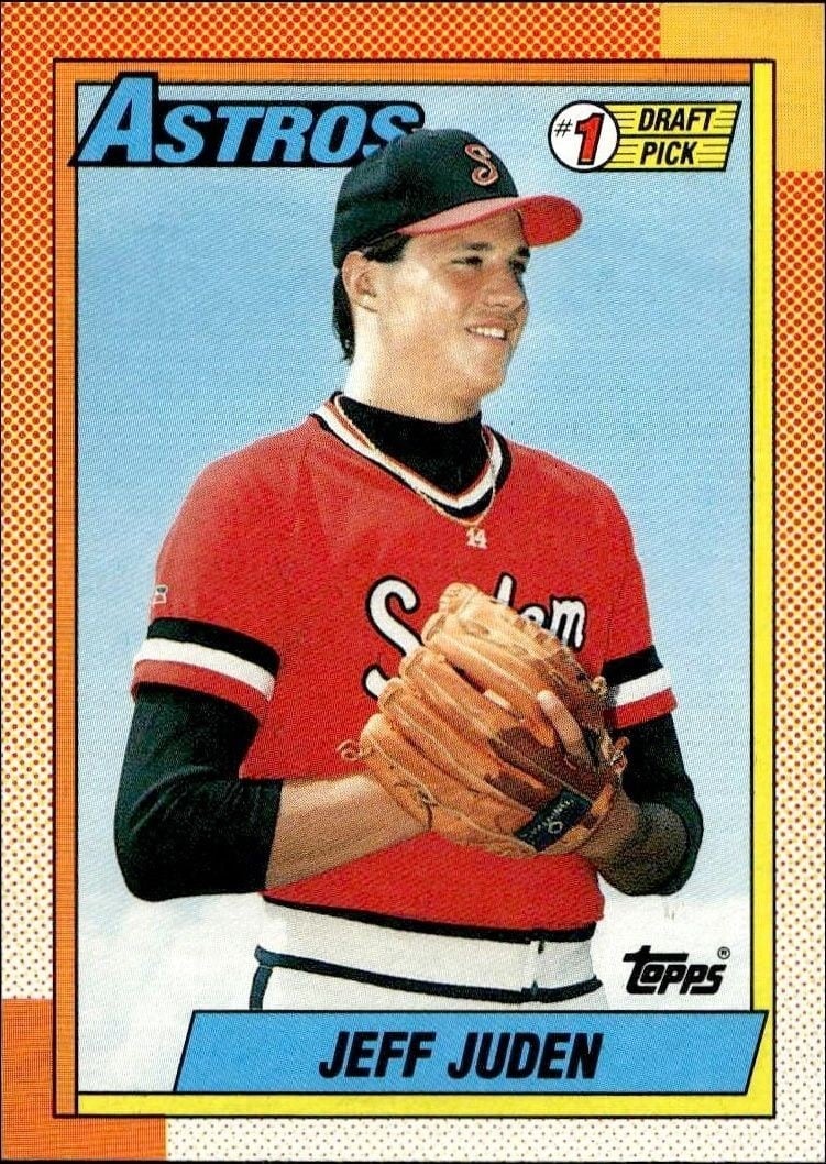 Jeff Juden 1990 Topps #164 Baseball Trading Card - Front 1990 Topps Jeff Juden #164 baseball trading card front