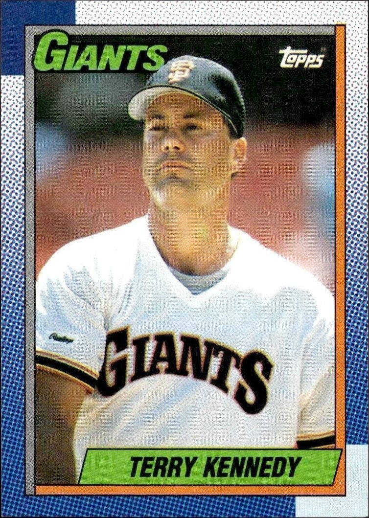 Terry Kennedy 1990 Topps #372 Baseball Trading Card - Front 1990 Topps Terry Kennedy #372 baseball trading card front