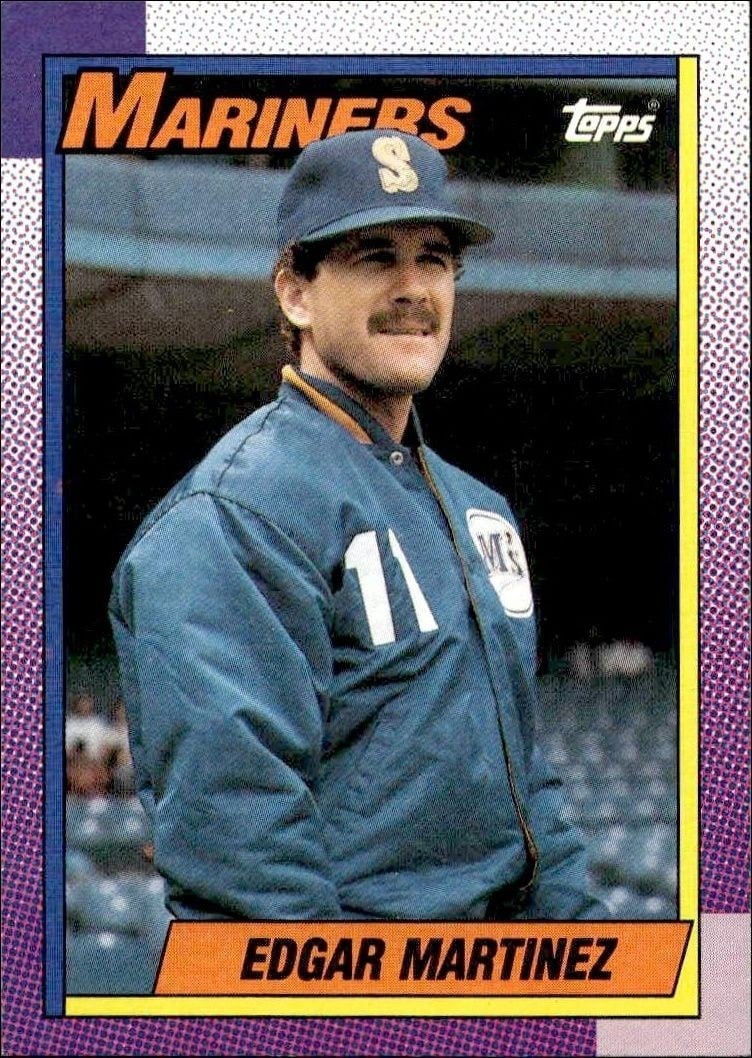 Edgar Martinez 1990 Topps #148 Baseball Trading Card - Front 1990 Topps Edgar Martinez #148 baseball trading card front