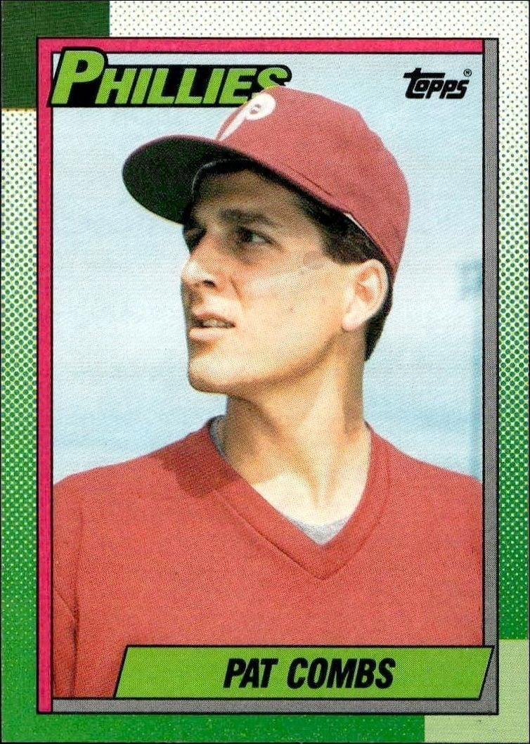 Pat Combs 1990 Topps #384 Baseball Trading Card - Front 1990 Topps Pat Combs #384 baseball trading card front