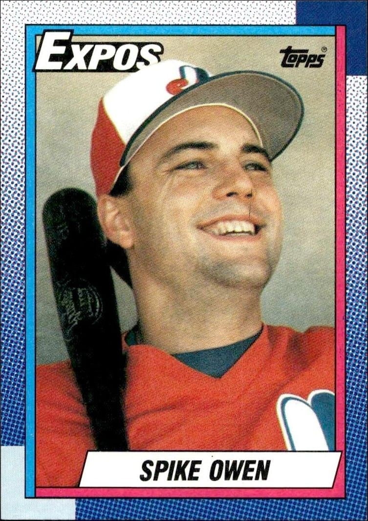 Spike Owen 1990 Topps #674 Baseball Trading Card - Front 1990 Topps Spike Owen #674 baseball trading card front