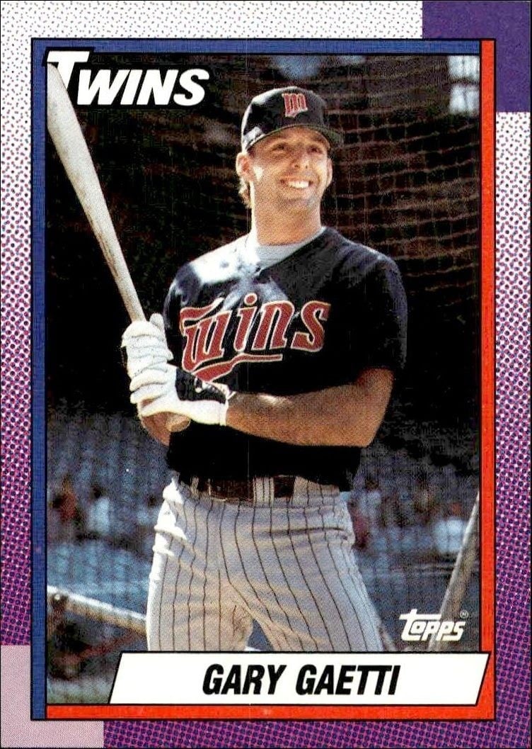 Gary Gaetti 1990 Topps #630 Baseball Trading Card - Front 1990 Topps Gary Gaetti #630 baseball trading card front