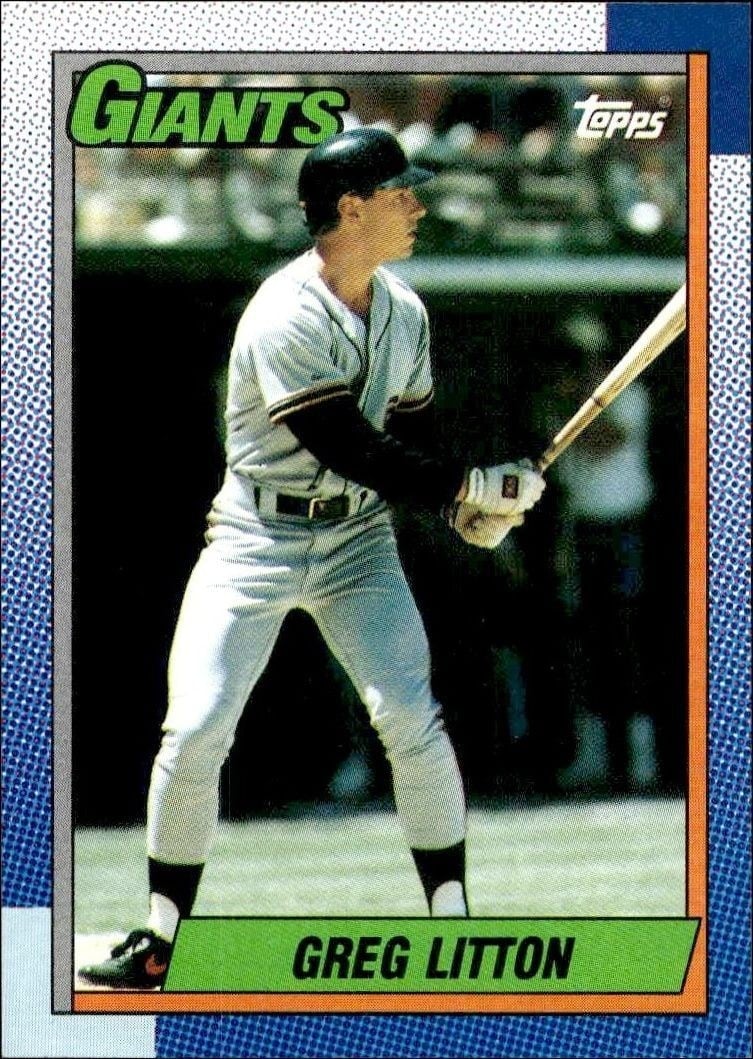Greg Litton 1990 Topps #66 Baseball Trading Card - Front 1990 Topps Greg Litton #66 baseball trading card front