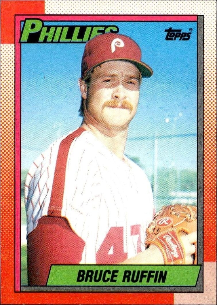 Bruce Ruffin 1990 Topps #22 Baseball Trading Card - Front 1990 Topps Bruce Ruffin #22 baseball trading card front