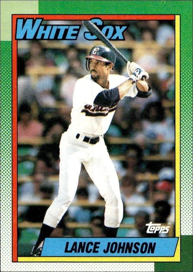 Lance Johnson 1990 Topps #587 Baseball Trading Card - Front 1990 Topps Lance Johnson #587 baseball trading card front