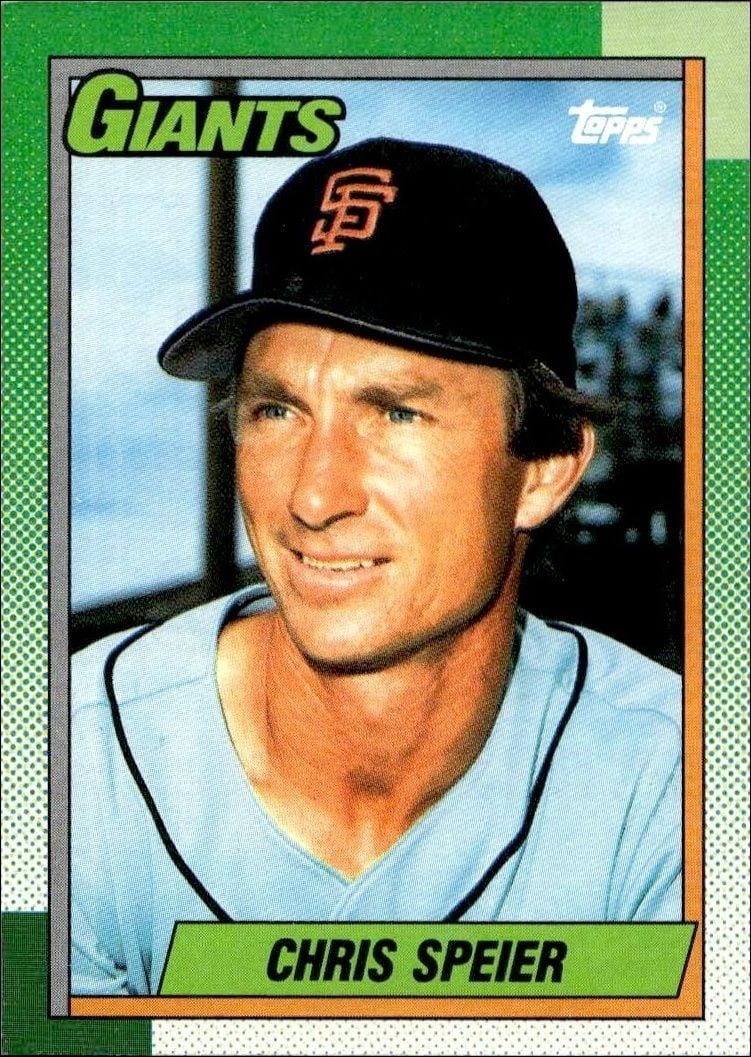 Chris Speier 1990 Topps #753 Baseball Trading Card - Front 1990 Topps Chris Speier #753 baseball trading card front