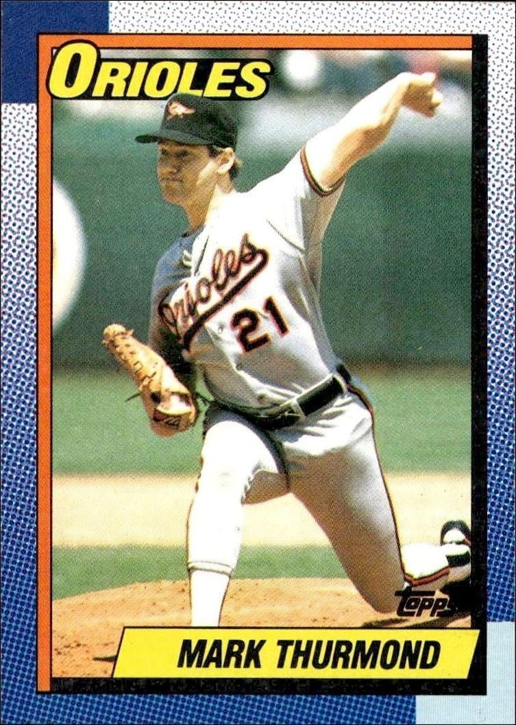 Mark Thurmond 1990 Topps #758 Baseball Trading Card - Front 1990 Topps Mark Thurmond #758 baseball trading card front
