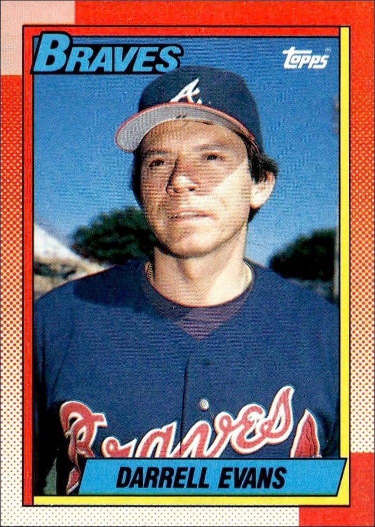 Darrell Evans 1990 Topps #55 Baseball Trading Card - Front 1990 Topps Darrell Evans #55 baseball trading card front