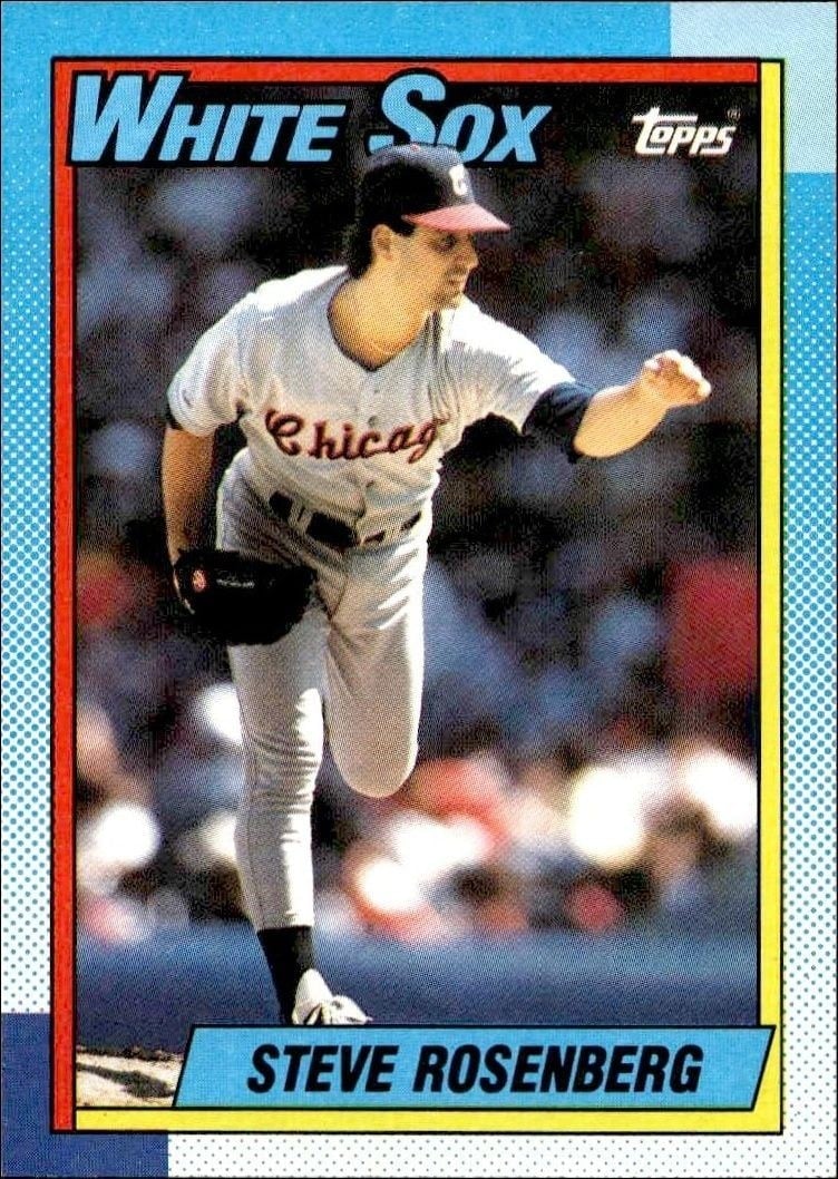 Steve Rosenberg 1990 Topps #379 Baseball Trading Card - Front 1990 Topps Steve Rosenberg #379 baseball trading card front