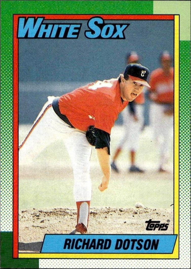 Richard Dotson 1990 Topps #169 Baseball Trading Card - Front 1990 Topps Richard Dotson #169 baseball trading card front