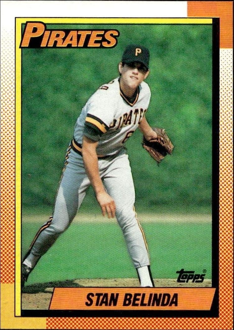 Stan Belinda 1990 Topps #354 Baseball Trading Card - Front 1990 Topps Stan Belinda #354 baseball trading card front