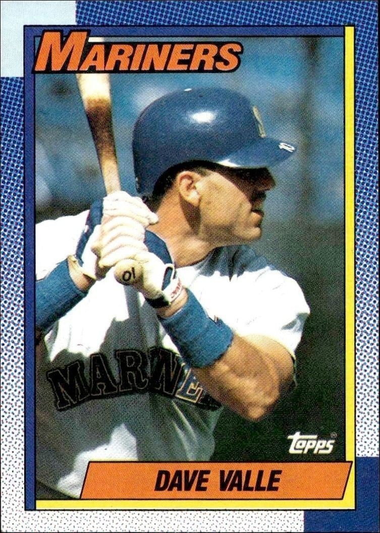 Dave Valle 1990 Topps #76 Baseball Trading Card - Front 1990 Topps Dave Valle #76 baseball trading card front