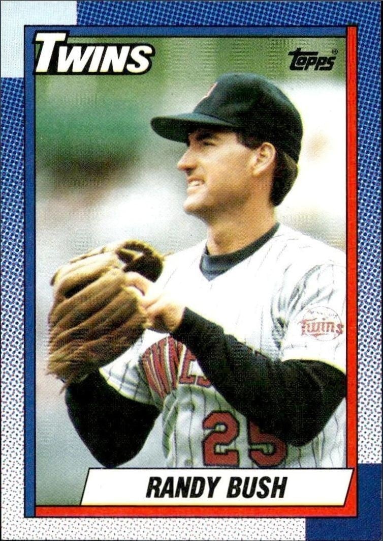 Randy Bush 1990 Topps #747 Baseball Trading Card - Front 1990 Topps Randy Bush #747 baseball trading card front