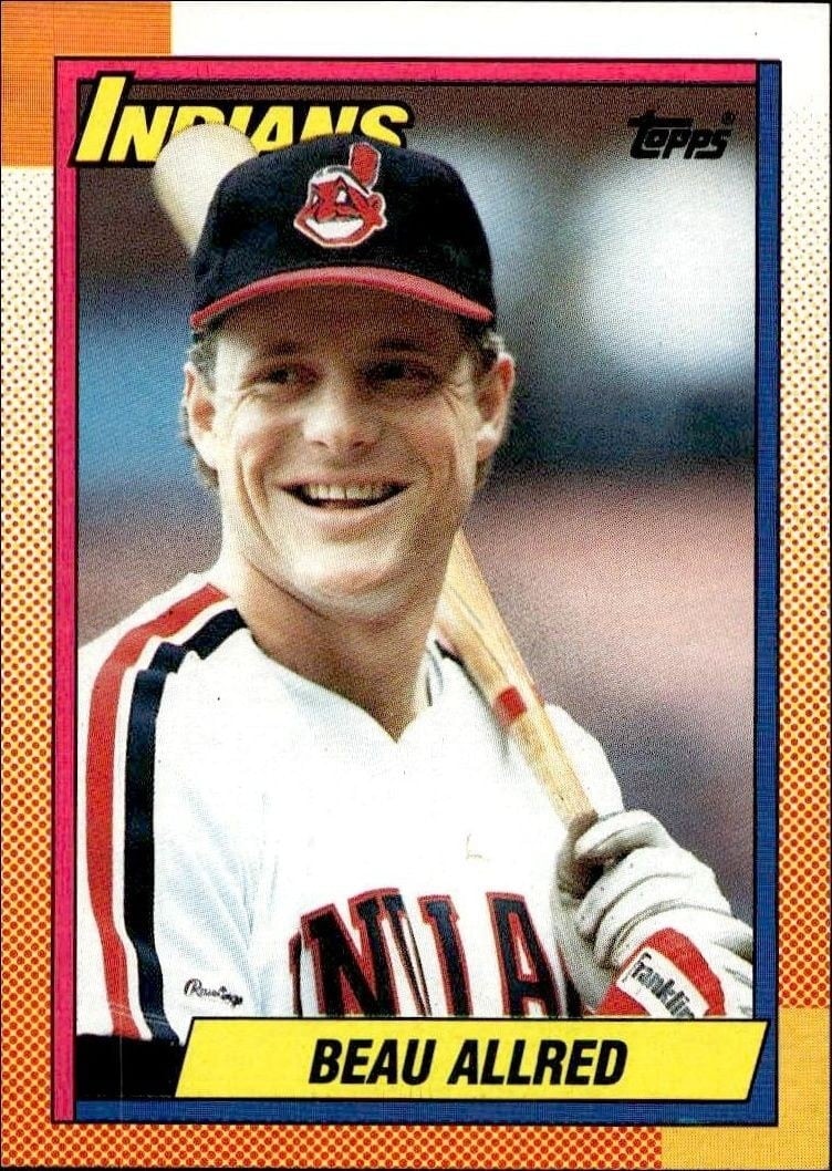 Beau Allred 1990 Topps #419 Baseball Trading Card - Front 1990 Topps Beau Allred #419 baseball trading card front