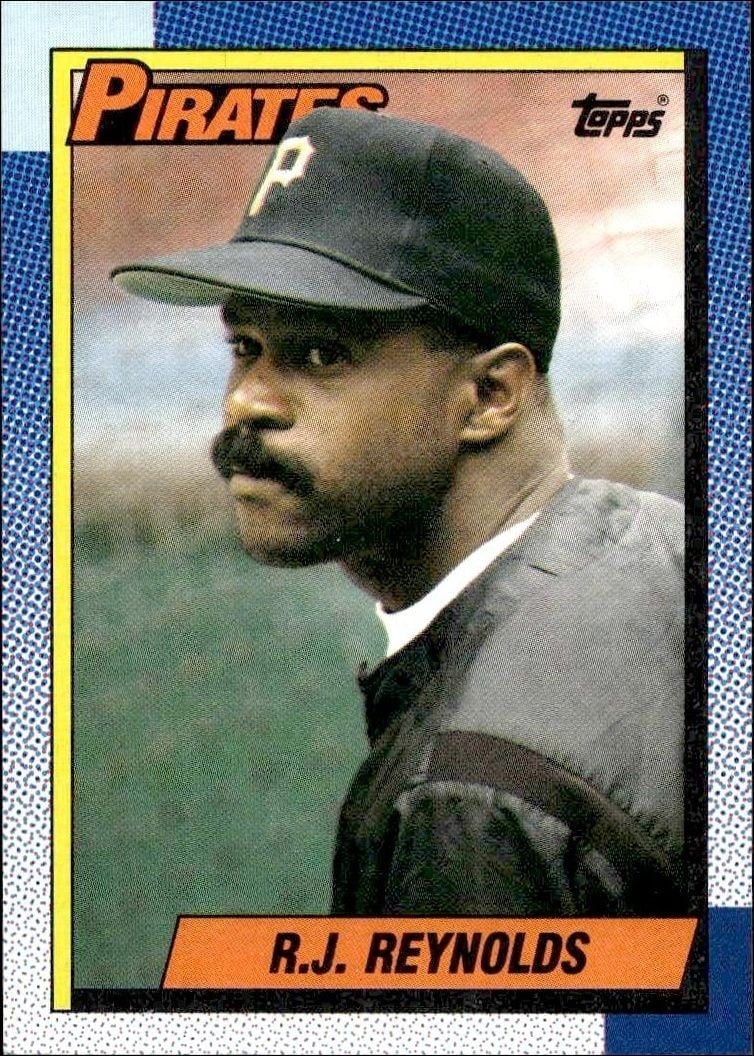 R.J. Reynolds 1990 Topps #592 Baseball Trading Card - Front 1990 Topps R.J. Reynolds #592 baseball trading card front