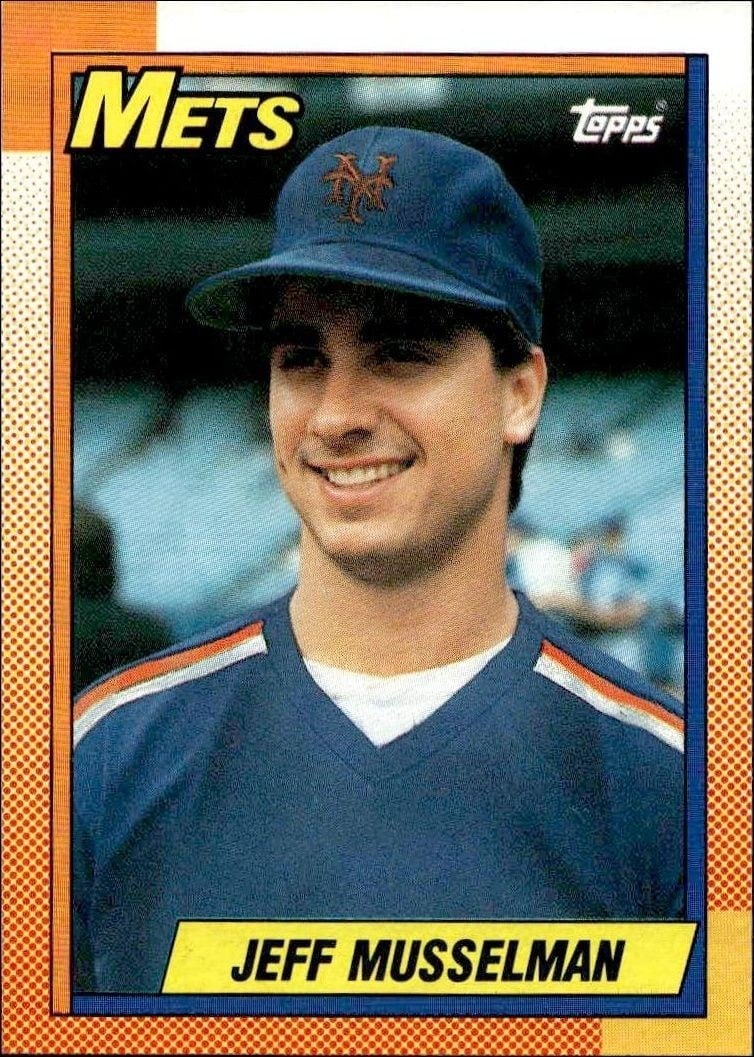 Jeff Musselman 1990 Topps #382 Baseball Trading Card - Front 1990 Topps Jeff Musselman #382 baseball trading card front