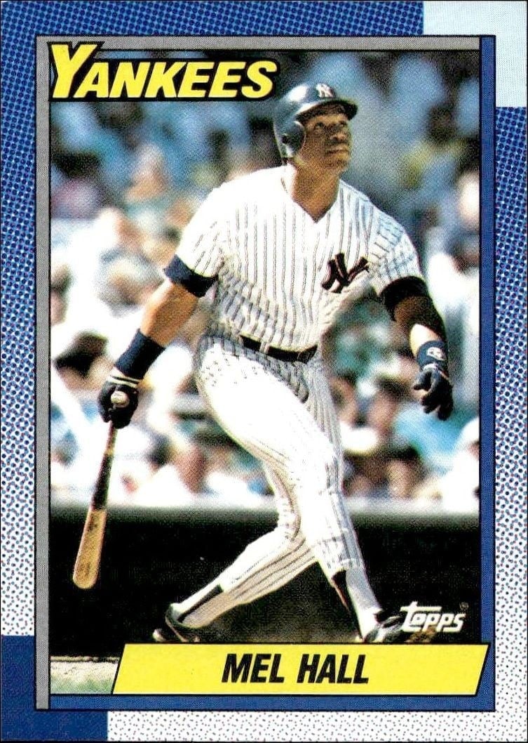 Mel Hall 1990 Topps #436 Baseball Trading Card - Front 1990 Topps Mel Hall #436 baseball trading card front