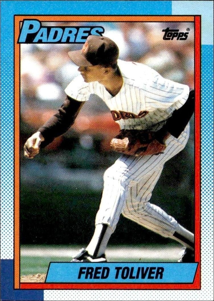 Fred Toliver 1990 Topps #423 Baseball Trading Card - Front 1990 Topps Fred Toliver #423 baseball trading card front