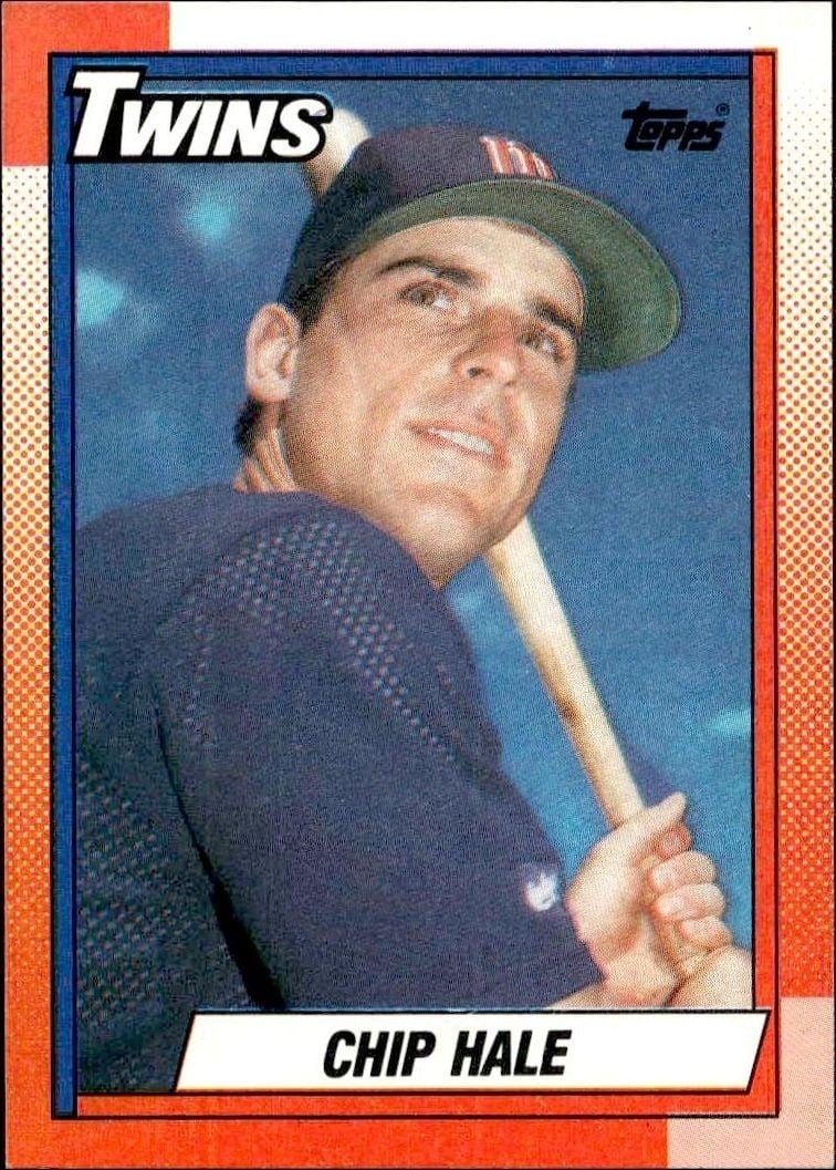 Chip Hale 1990 Topps #704 Baseball Trading Card - Front 1990 Topps Chip Hale #704 baseball trading card front