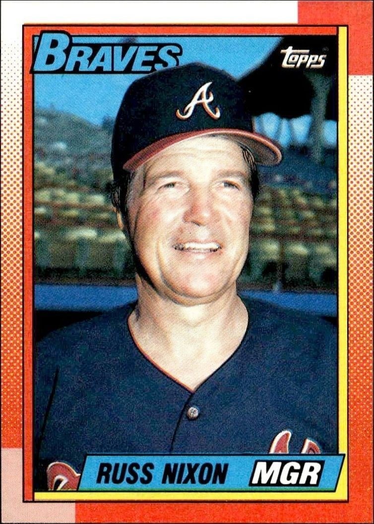 Russ Nixon 1990 Topps #171 Baseball Trading Card - Front 1990 Topps Russ Nixon #171 baseball trading card front