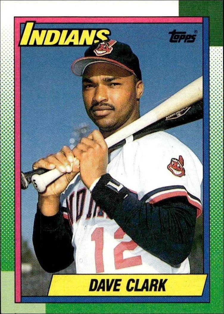 Dave Clark 1990 Topps #339 Baseball Trading Card - Front 1990 Topps Dave Clark #339 baseball trading card front
