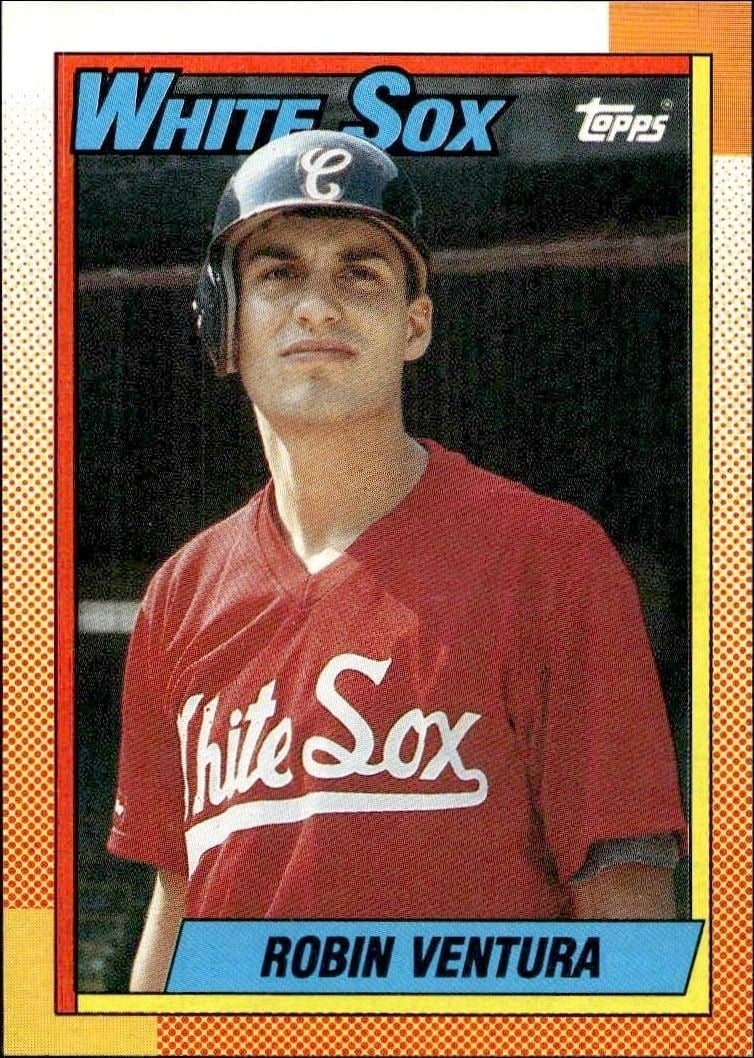 Robin Ventura 1990 Topps #121 Baseball Trading Card - Front 1990 Topps Robin Ventura #121 baseball trading card front
