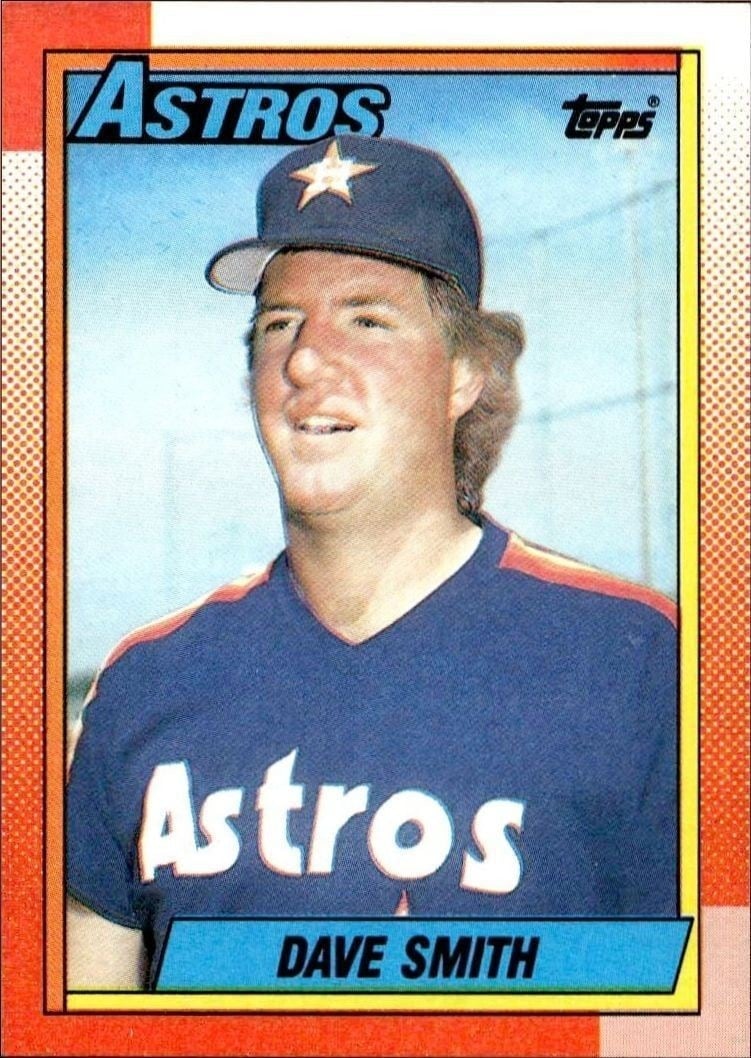 Dave Smith 1990 Topps #746 Baseball Trading Card - Front 1990 Topps Dave Smith #746 baseball trading card front