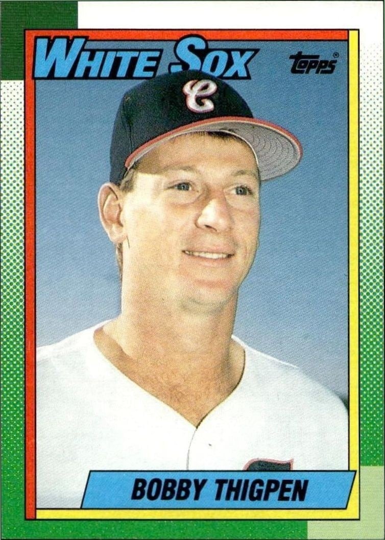 Bobby Thigpen 1990 Topps #255 Baseball Trading Card - Front 1990 Topps Bobby Thigpen #255 baseball trading card front