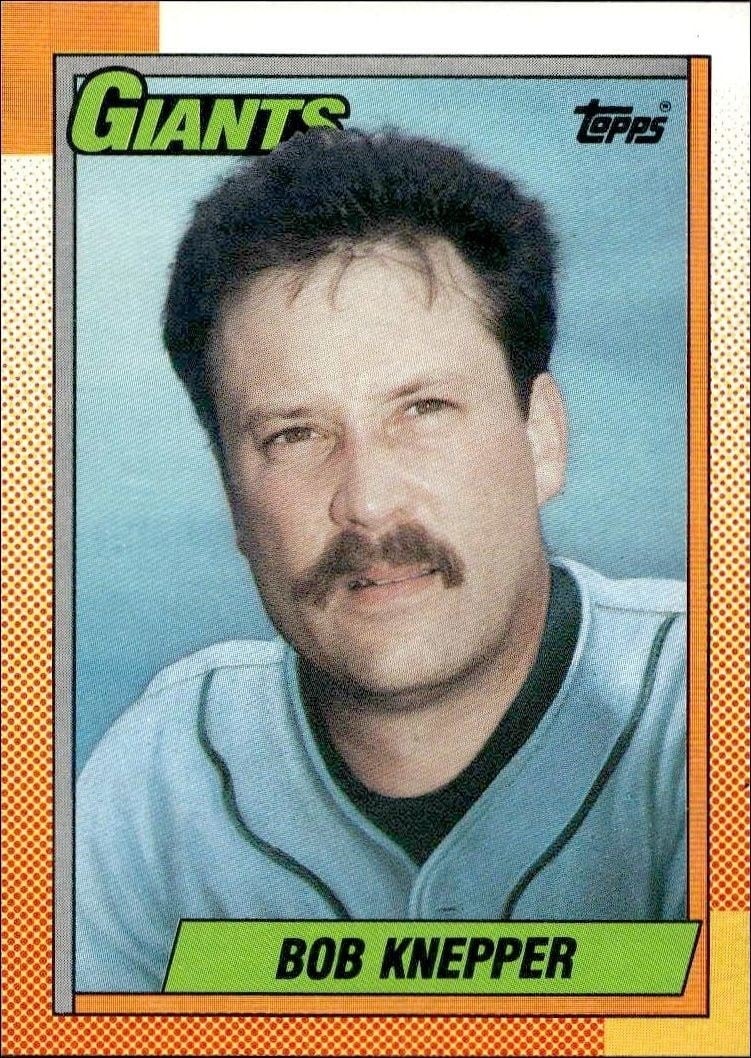 Bob Knepper 1990 Topps #104 Baseball Trading Card - Front 1990 Topps Bob Knepper #104 baseball trading card front