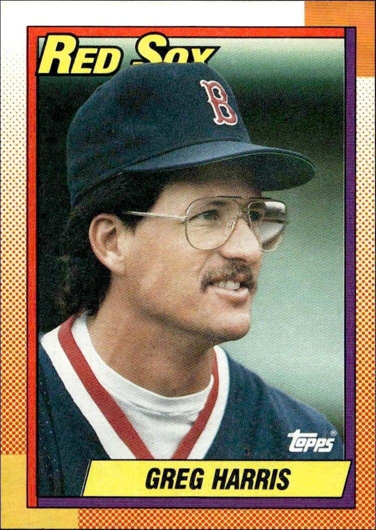 Greg Harris 1990 Topps #529 Baseball Trading Card - Front 1990 Topps Greg Harris #529 baseball trading card front