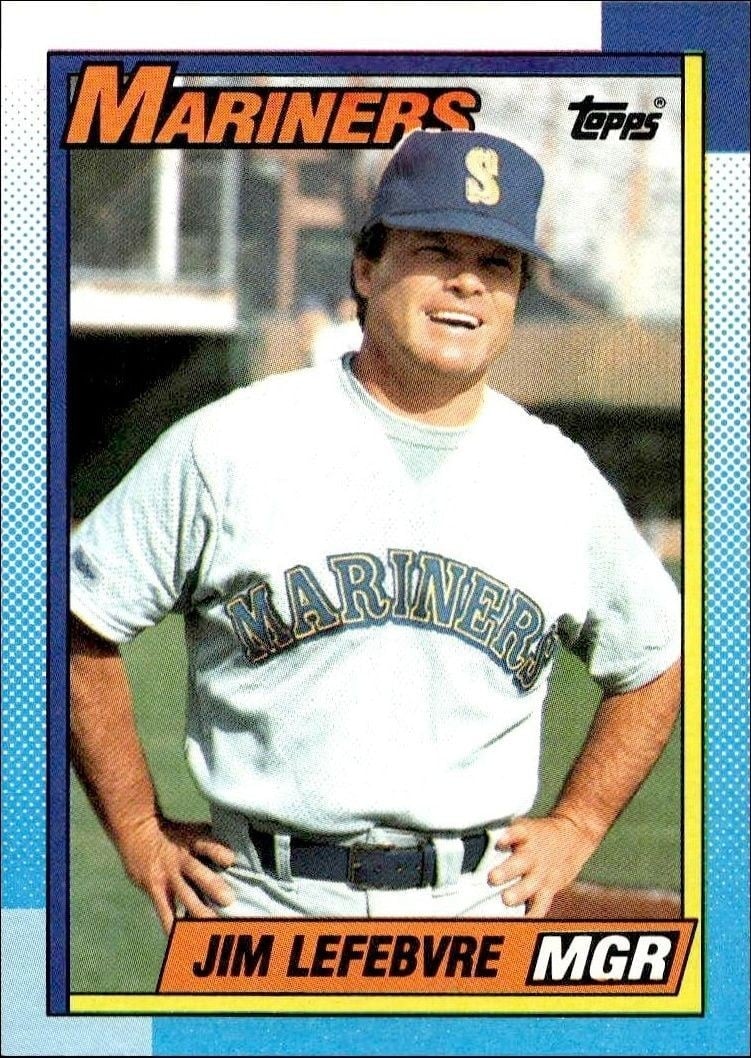 Jim Lefebvre 1990 Topps #459 Baseball Trading Card - Front 1990 Topps Jim Lefebvre #459 baseball trading card front