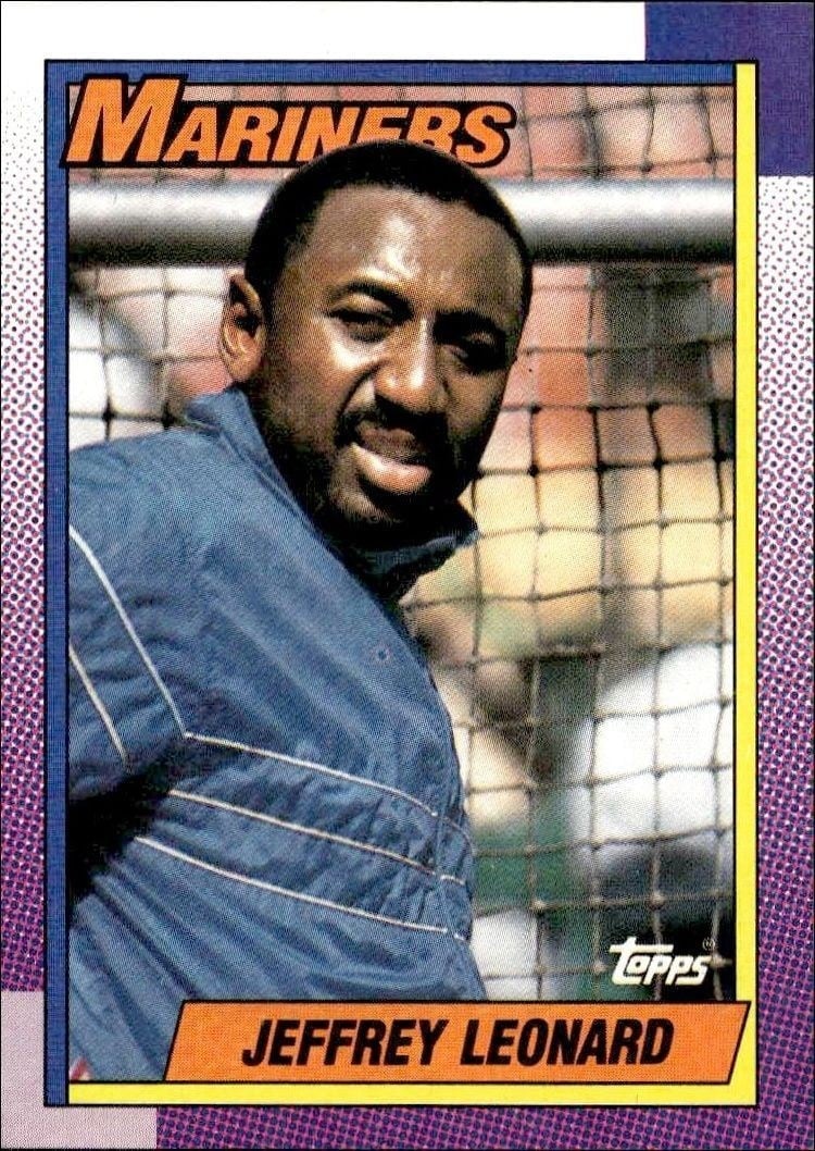 Jeffrey Leonard 1990 Topps #455 Baseball Trading Card - Front 1990 Topps Jeffrey Leonard #455 baseball trading card front