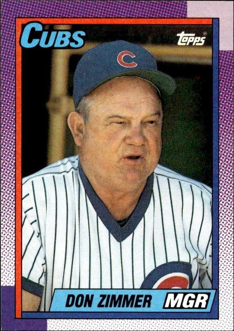 Don Zimmer 1990 Topps #549 Baseball Trading Card - Front 1990 Topps Don Zimmer #549 baseball trading card front