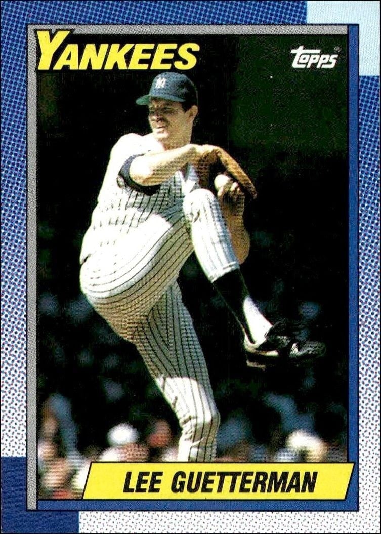 Lee Guetterman 1990 Topps #286 Baseball Trading Card - Front 1990 Topps Lee Guetterman #286 baseball trading card front