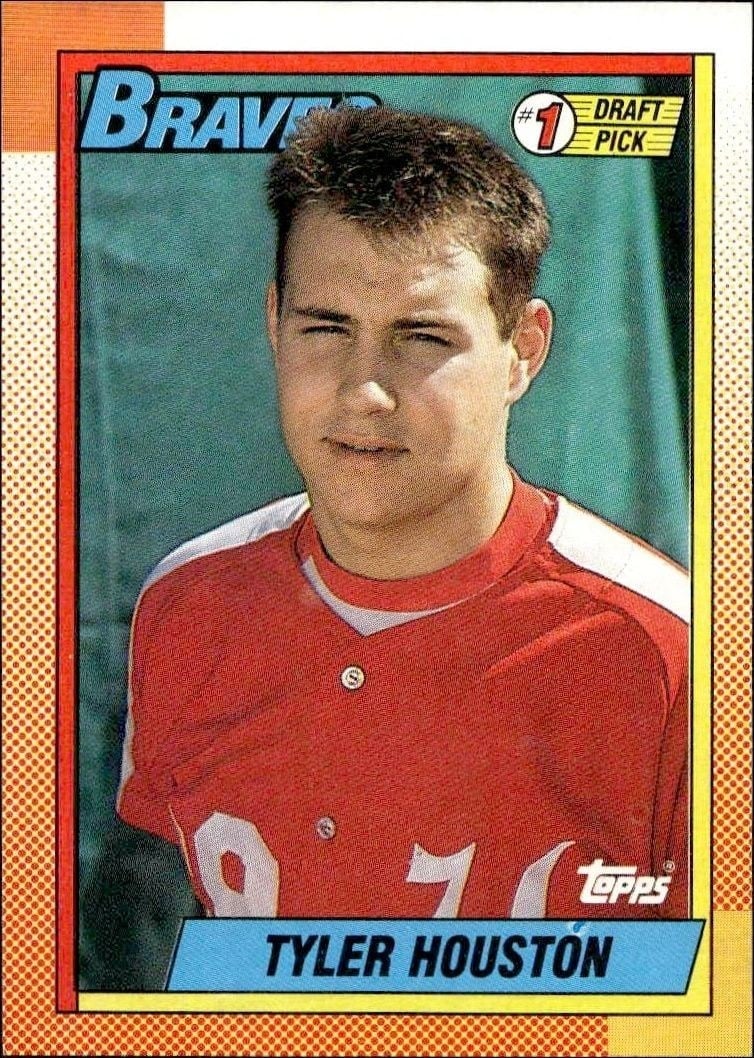Tyler Houston 1990 Topps #564 Baseball Trading Card - Front 1990 Topps Tyler Houston #564 baseball trading card front