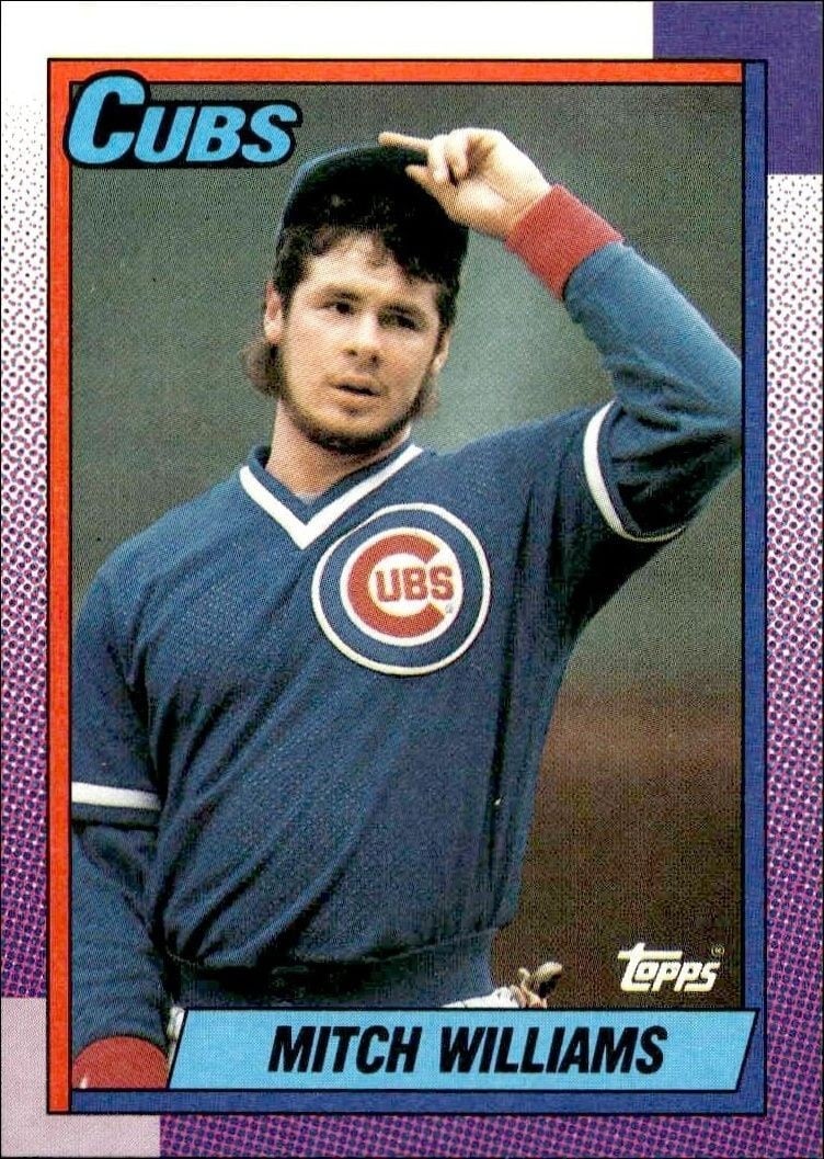 Mitch Williams 1990 Topps #520 Baseball Trading Card - Front 1990 Topps Mitch Williams #520 baseball trading card front