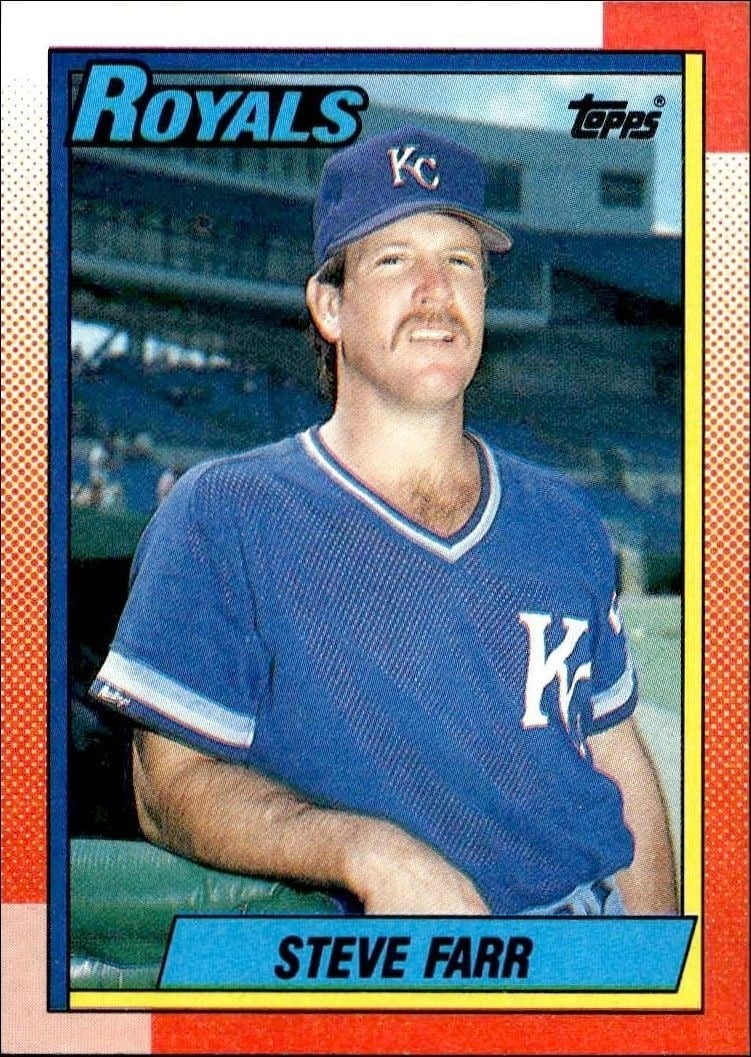 Steve Farr 1990 Topps #149 Baseball Trading Card - Front 1990 Topps Steve Farr #149 baseball trading card front