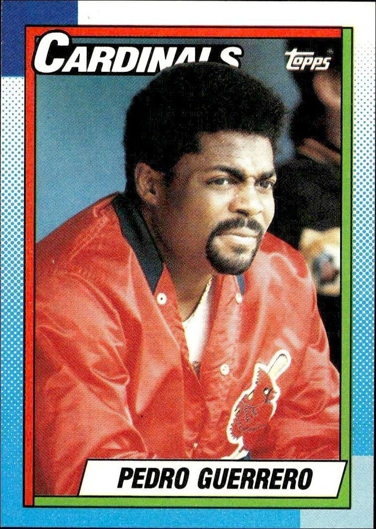 Pedro Guerrero 1990 Topps #610 Baseball Trading Card - Front 1990 Topps Pedro Guerrero #610 baseball trading card front