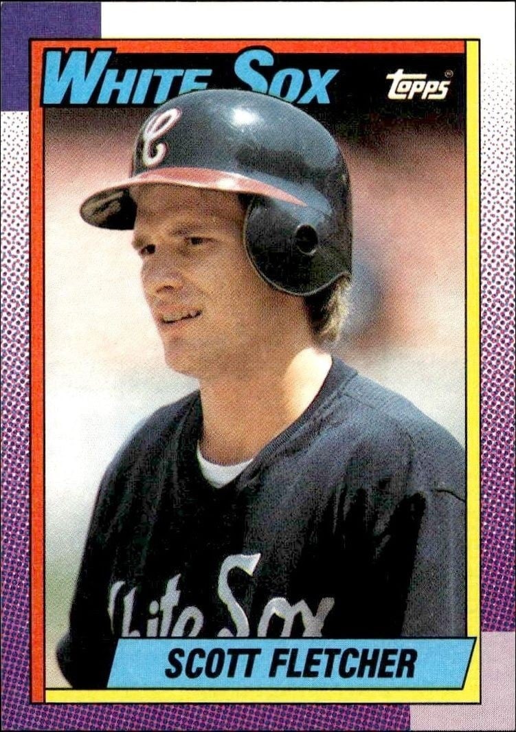 Scott Fletcher 1990 Topps #565 Baseball Trading Card - Front 1990 Topps Scott Fletcher #565 baseball trading card front