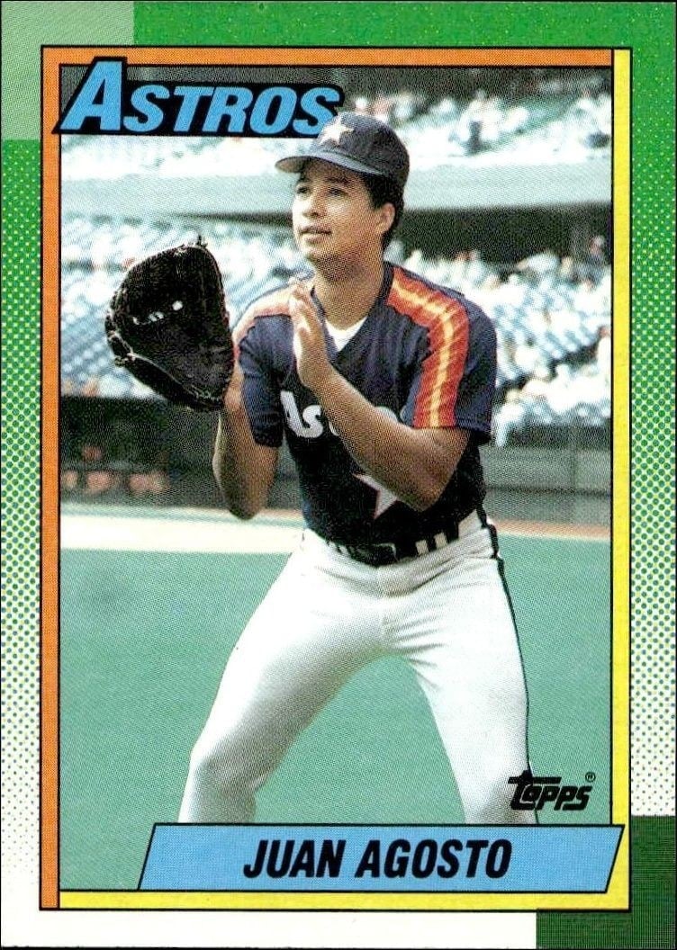 Juan Agosto 1990 Topps #181 Baseball Trading Card - Front 1990 Topps Juan Agosto #181 baseball trading card front