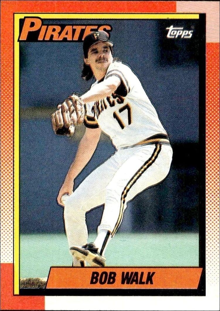 Bob Walk 1990 Topps #754 Baseball Trading Card - Front 1990 Topps Bob Walk #754 baseball trading card front