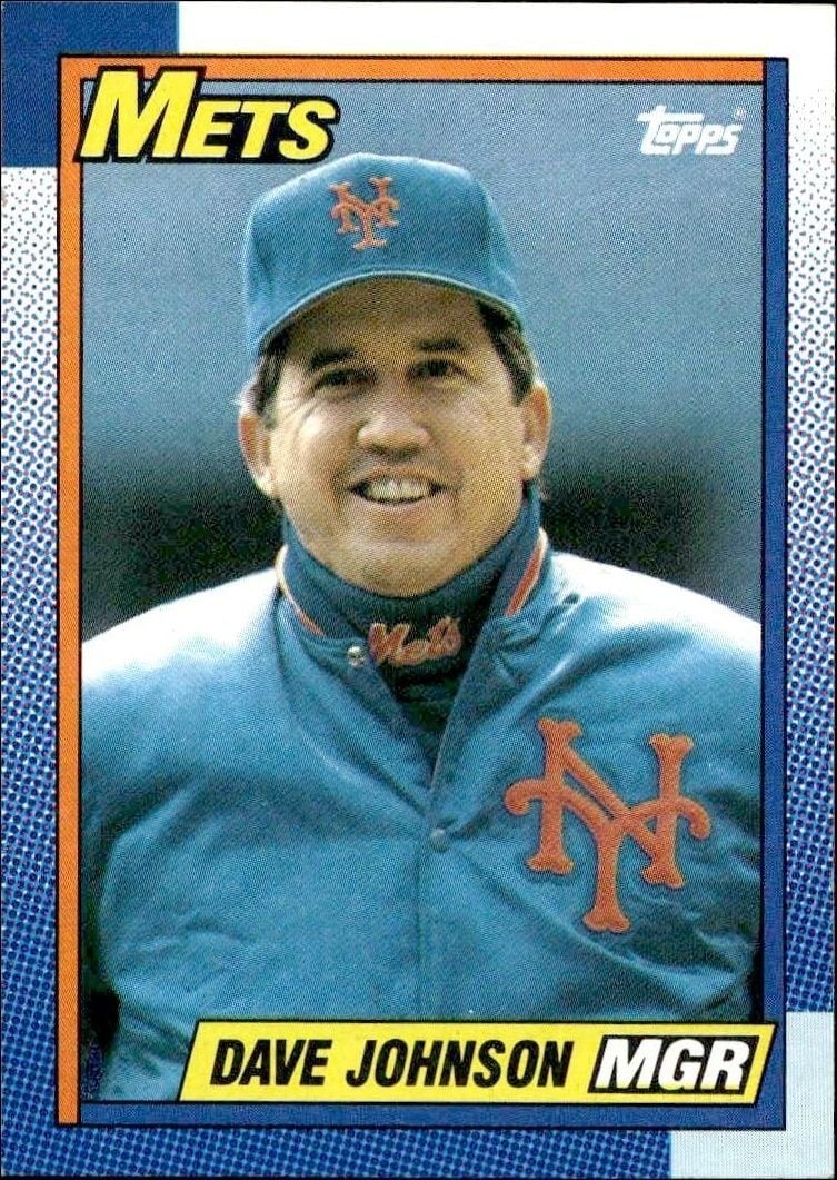 Dave Johnson 1990 Topps #291 Baseball Trading Card - Front 1990 Topps Dave Johnson #291 baseball trading card front