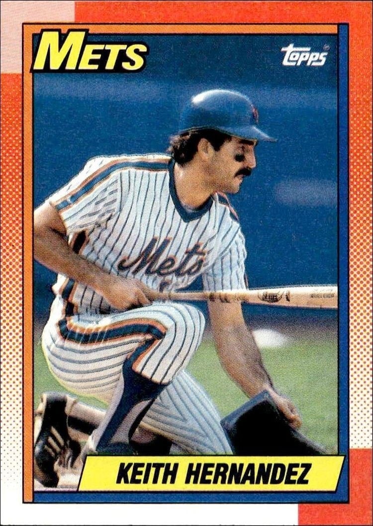 Keith Hernandez 1990 Topps #230 Baseball Trading Card - Front 1990 Topps Keith Hernandez #230 baseball trading card front