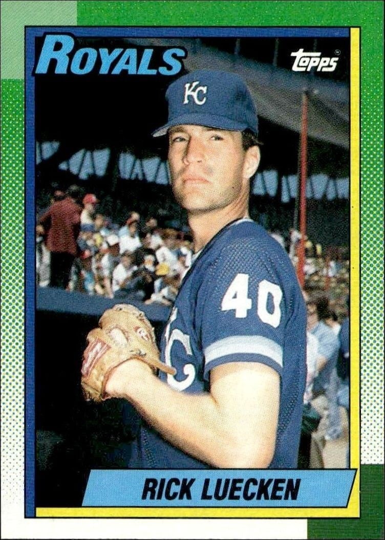 Rick Luecken 1990 Topps #87 Baseball Trading Card - Front 1990 Topps Rick Luecken #87 baseball trading card front